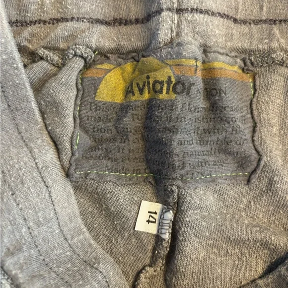 Aviator Nation Terry Gray Kids Shorts with Rainbow Side Stripe- size 14 - Picture 4 of 4